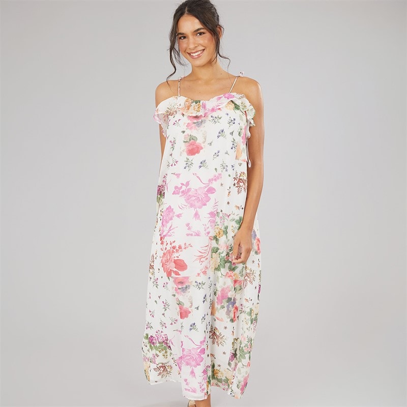 Only Dames Milla Band Maxi Jurk Cloud Dancer - Afbeelding 1
