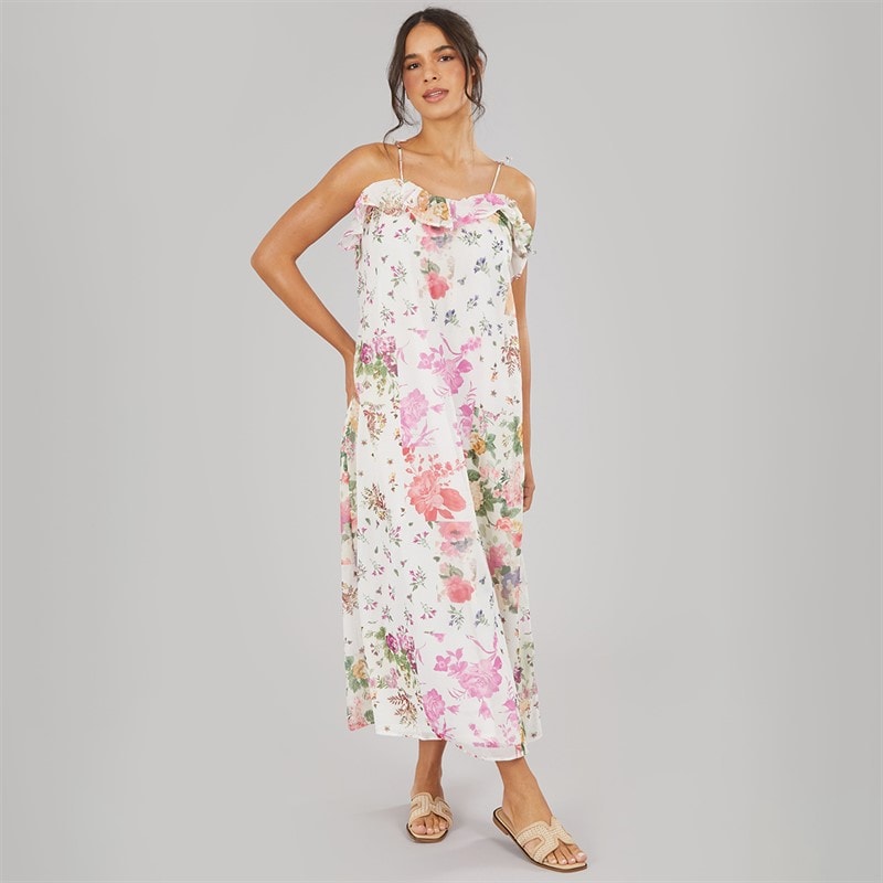 Only Dames Milla Band Maxi Jurk Cloud Dancer - Afbeelding 3
