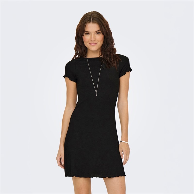 Only Damen Bill Kurzarm Kleid Schwarz