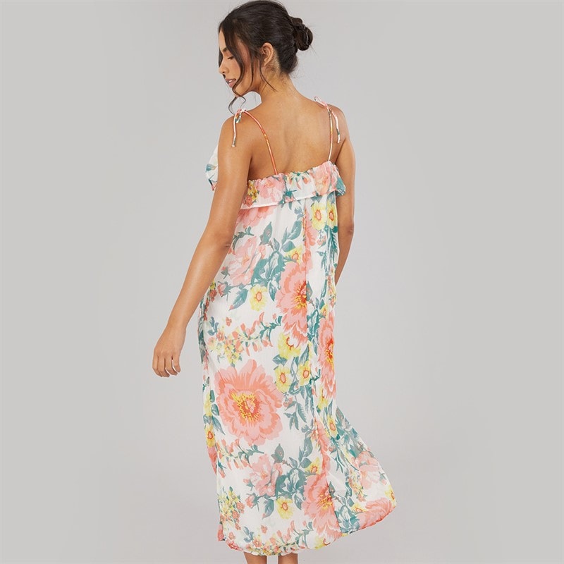 Only Damen Milla Träger Maxikleid Cloud Dancer Big Flowers - Bild 2