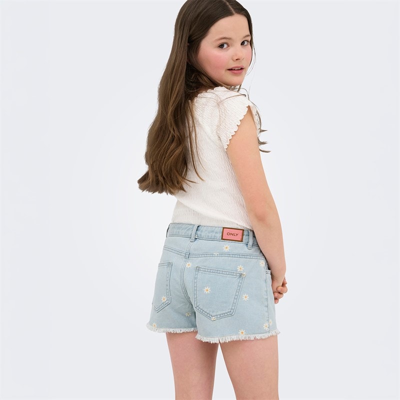 Only Shorts Robyn Marguerites Fille Light Blue Denim - Image 2