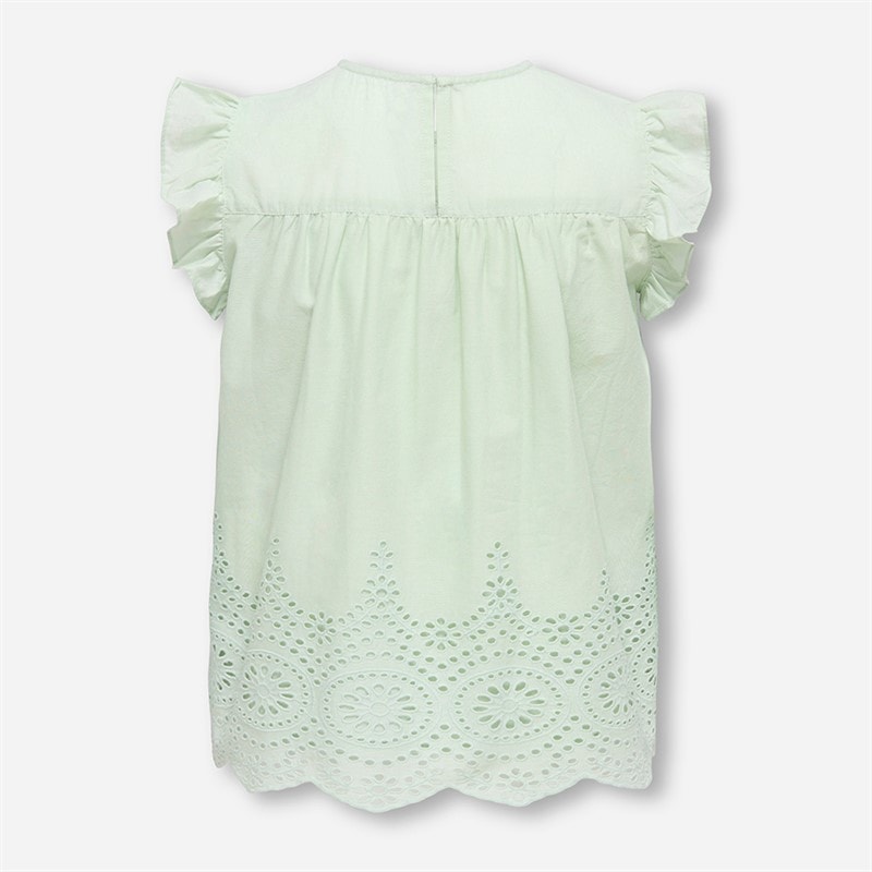 Only Meisjes Bondi Leven Ruche Top Green Lily - Afbeelding 2