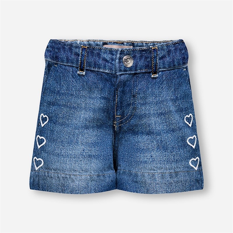 Only Comet Heart dżinsowe szorty dla dziewczynki kolor Medium Blue Denim