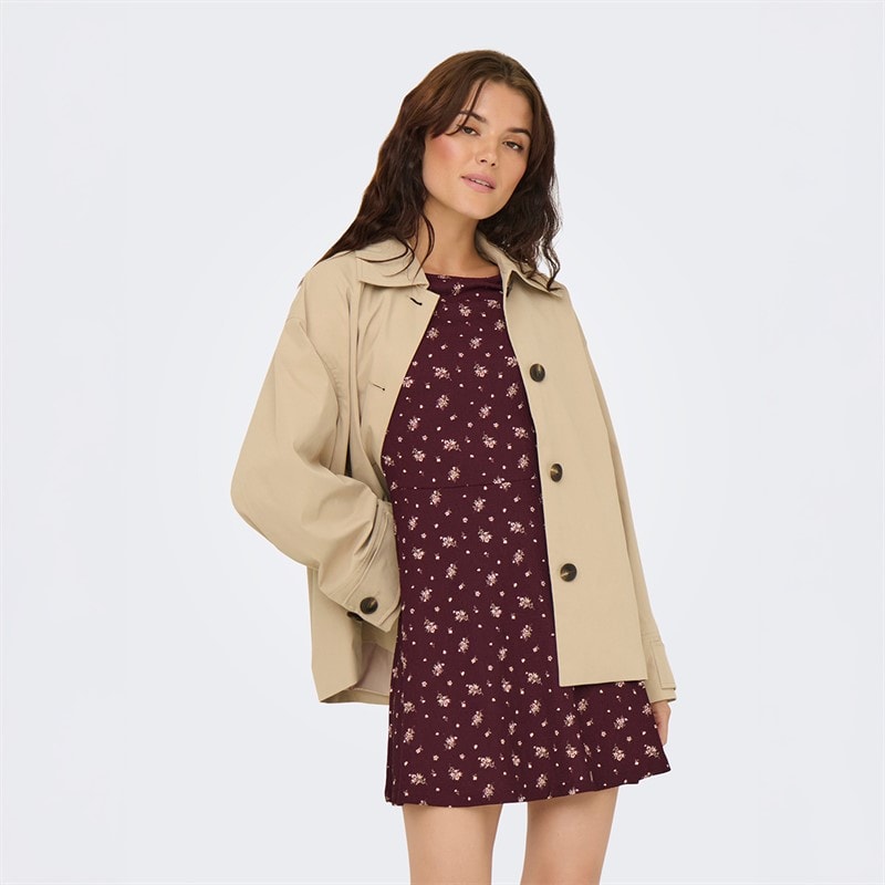 Only Robe à manches courtes Femme Acajou rouge - Image 4