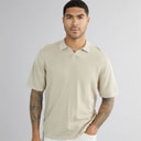 PRODUKT Heren James Gebreid Poloshirt Crockery