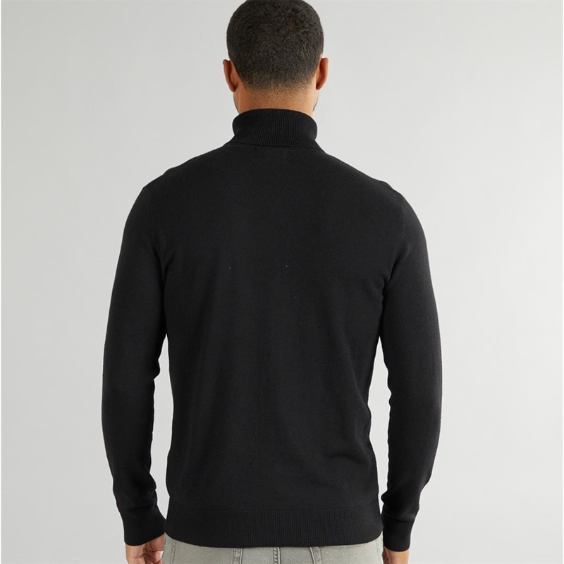 PRODUKT Heren Basic Knit Rol Kraag Trui Zwart - Afbeelding 2