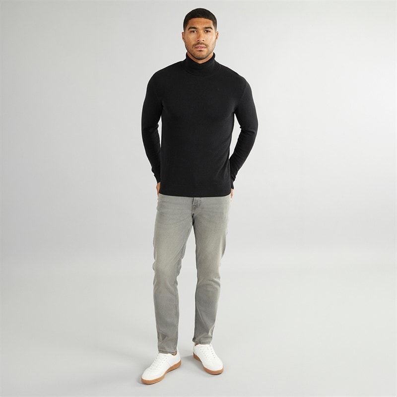 PRODUKT Heren Basic Knit Rol Kraag Trui Zwart - Afbeelding 3