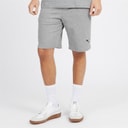 Puma Short en molleton homme, petit logo, Gris Chiné moyen