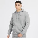 Puma Hoodie mit kleinem Logo in Mittelgrau meliert Herren