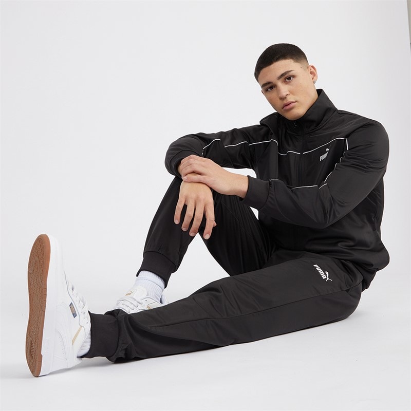 Puma Trainingsanzug Herren mit Paspeln Puma Schwarz - Bild 3