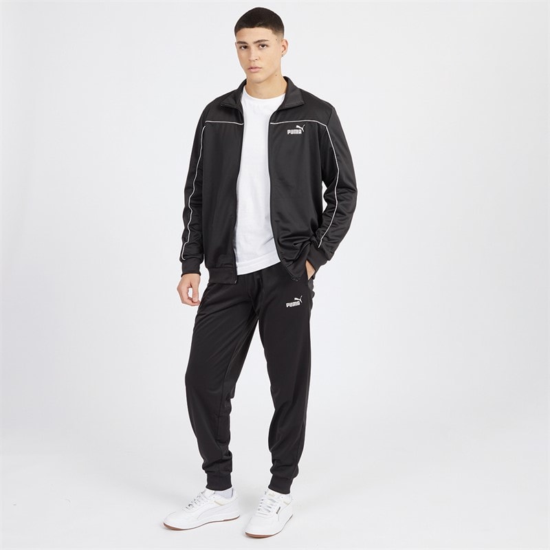 Puma Trainingsanzug Herren mit Paspeln Puma Schwarz - Bild 4