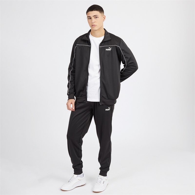 Puma Trainingsanzug Herren mit Paspeln Puma Schwarz - Bild 5