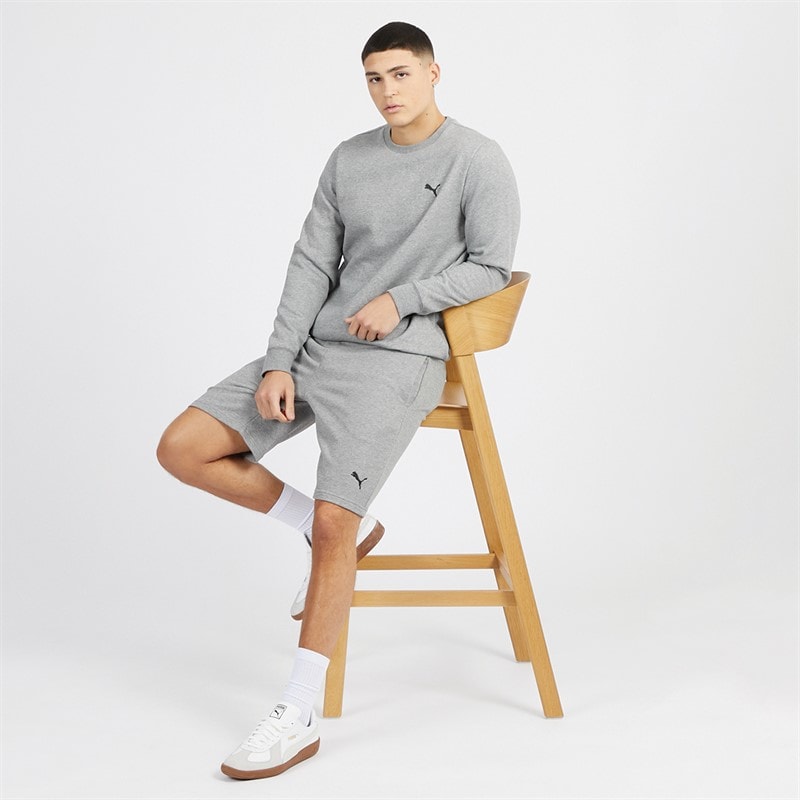 Puma Sweatshirt met klein logo Heren Medium Grijze Melange - Afbeelding 3
