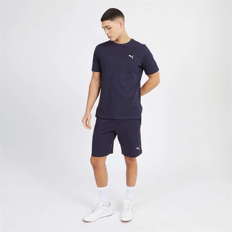 Puma Herenshort Essentials Klein Logo Fleece Nieuw Marineblauw - Afbeelding 3