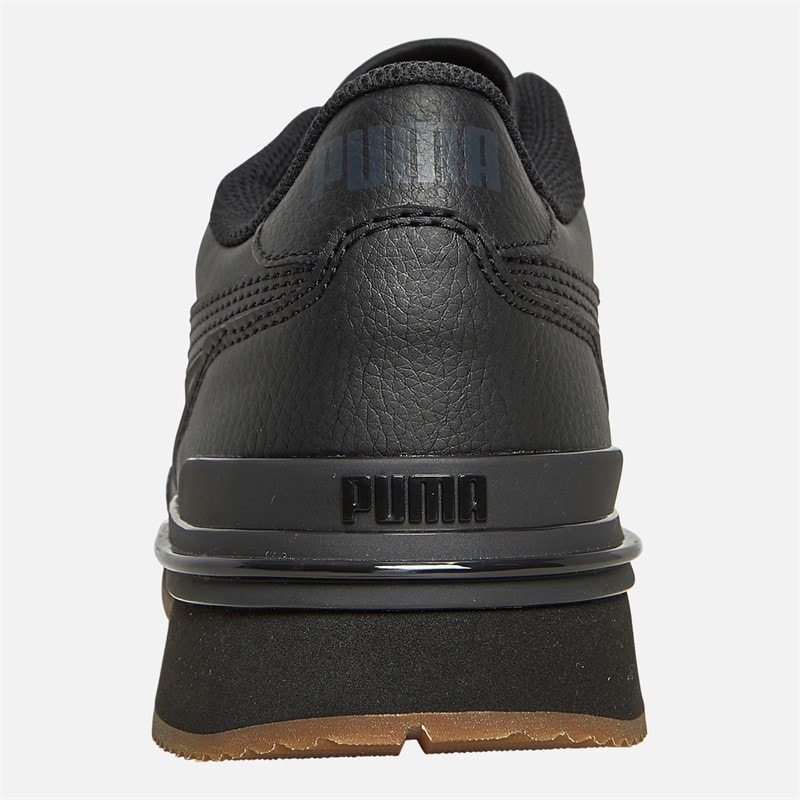 Puma Heren ST Runner V4 Leer Sneakers Puma Zwart/Grijs/Gum - Afbeelding 3