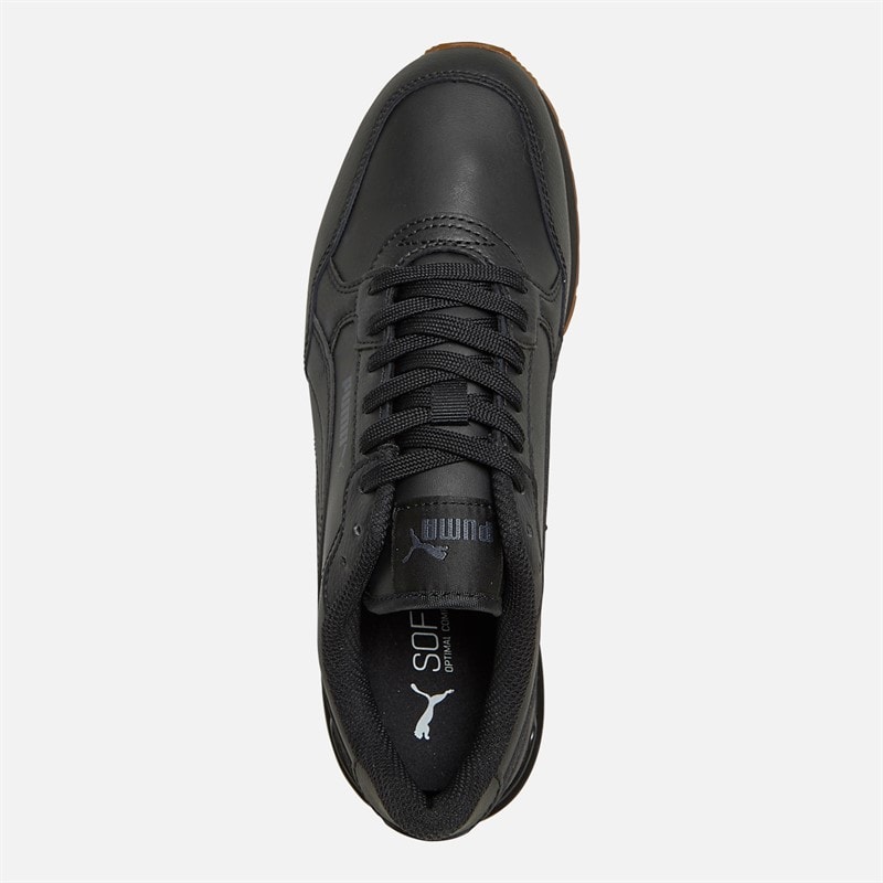Puma Heren ST Runner V4 Leer Sneakers Puma Zwart/Grijs/Gum - Afbeelding 4