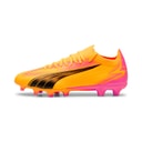 Puma Chaussures de football terrain ferme/artificiel Ultra Match FG/AG Sun Stream/Puma Black/Sunset Glow Homme