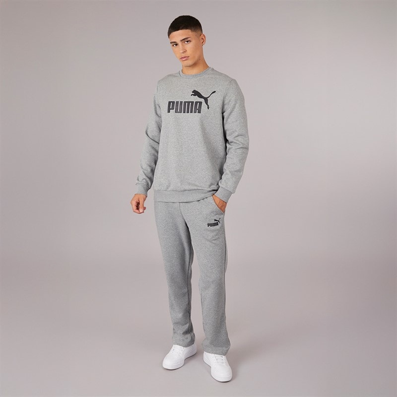 Puma Sweat-Shirt Col Rond Logo Imposant Essentials Homme Gris Chiné Moyen - Image 3
