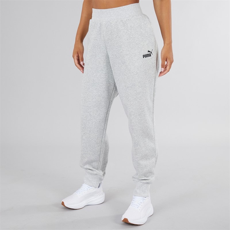Puma Spodnie do biegania Essentials z logo dla niej kolor jasnoszary melanż – zdjęcie  2
