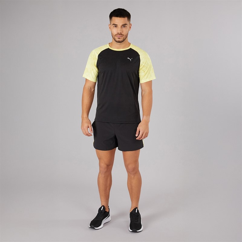 Puma Krótkie spodenki treningowe Puma Fit Ultrabreathe Stretch 5 cali Marble dla niego kolor Czarny/Żółty – zdjęcie  4