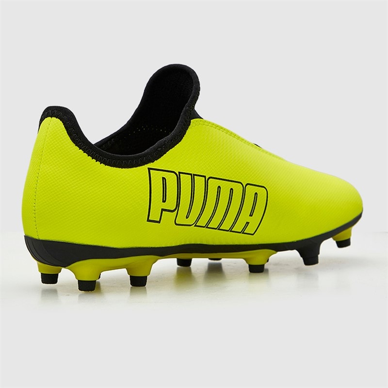 Puma Bottes de football junior Garçon Finesse sans Lacets FG sol ferme Yellow Alert - Image 5