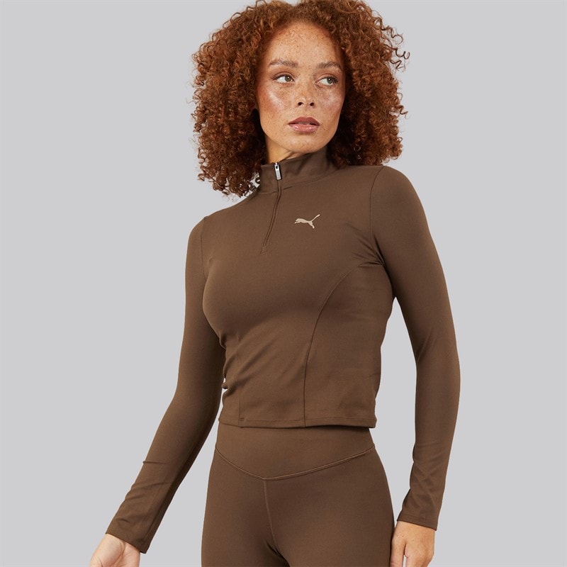 Puma Dames training 1/2 rits top Espresso Brown
