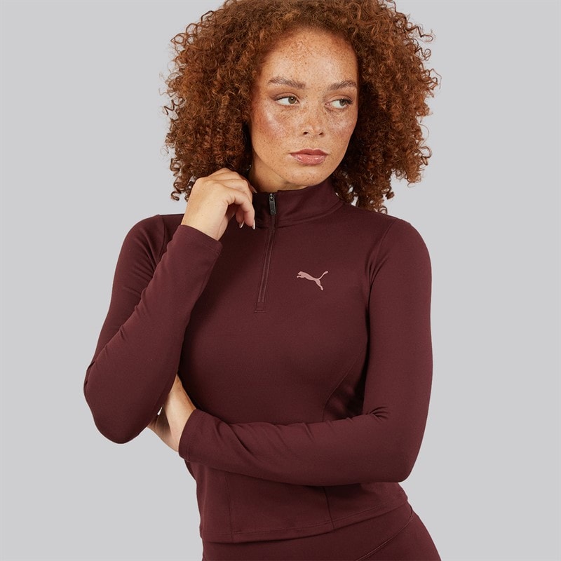 Puma Dames Train 1/2 Zip Training Top Aubergine