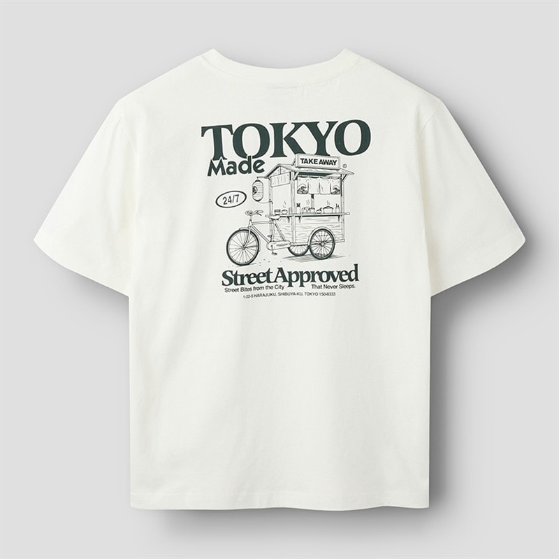 LMTD T-shirt Rolls dla chłopca kolor Biała Alyssum/Sosnowy Gąszcz