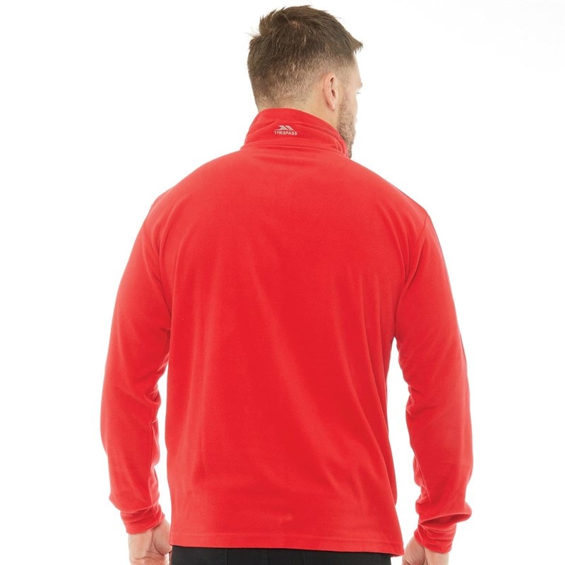 Trespass Męskie Masonville 1/2 Zamek Błyskawiczny Micro Polar Czerwony – zdjęcie  2