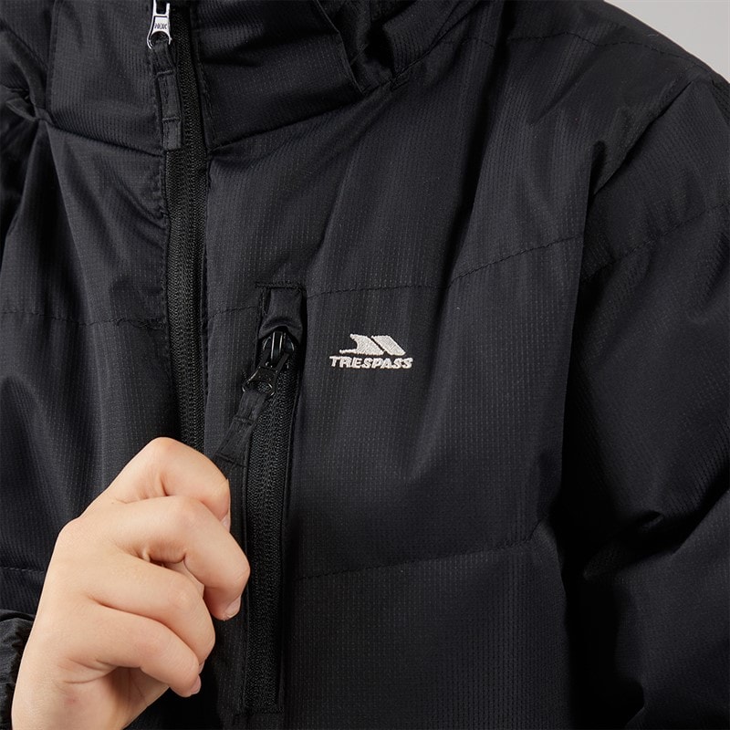 Trespass Veste à Capuche Matelassée Imperméable Figo Garçon Juniors Noir - Image 3