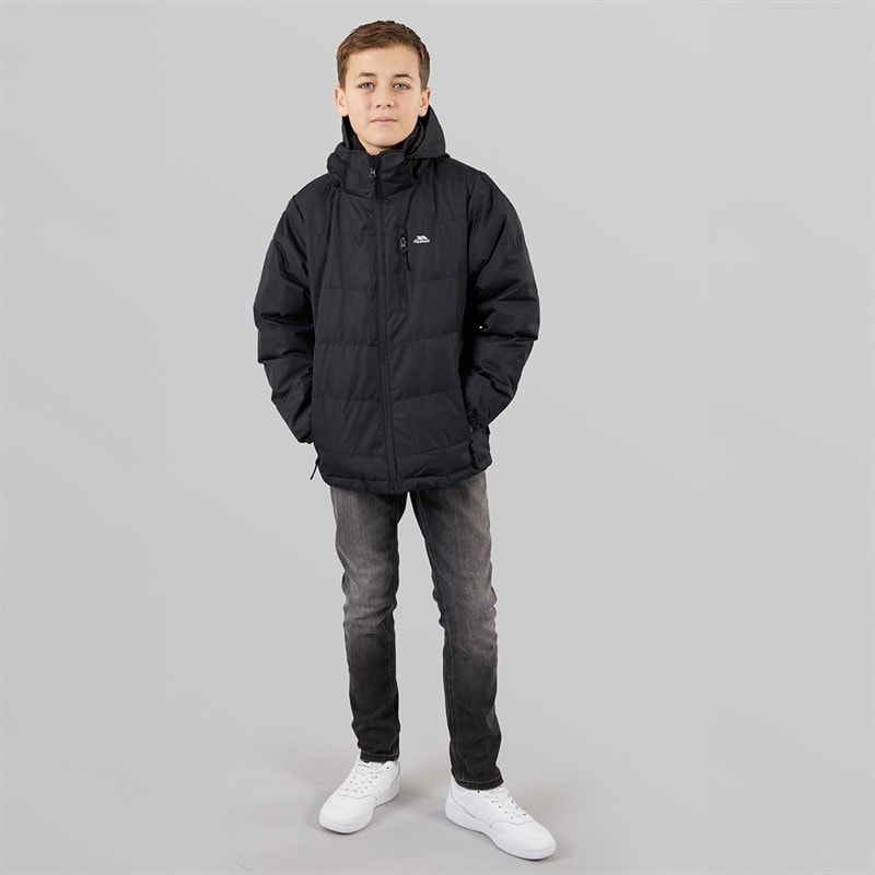Trespass Veste à Capuche Matelassée Imperméable Figo Garçon Juniors Noir - Image 4