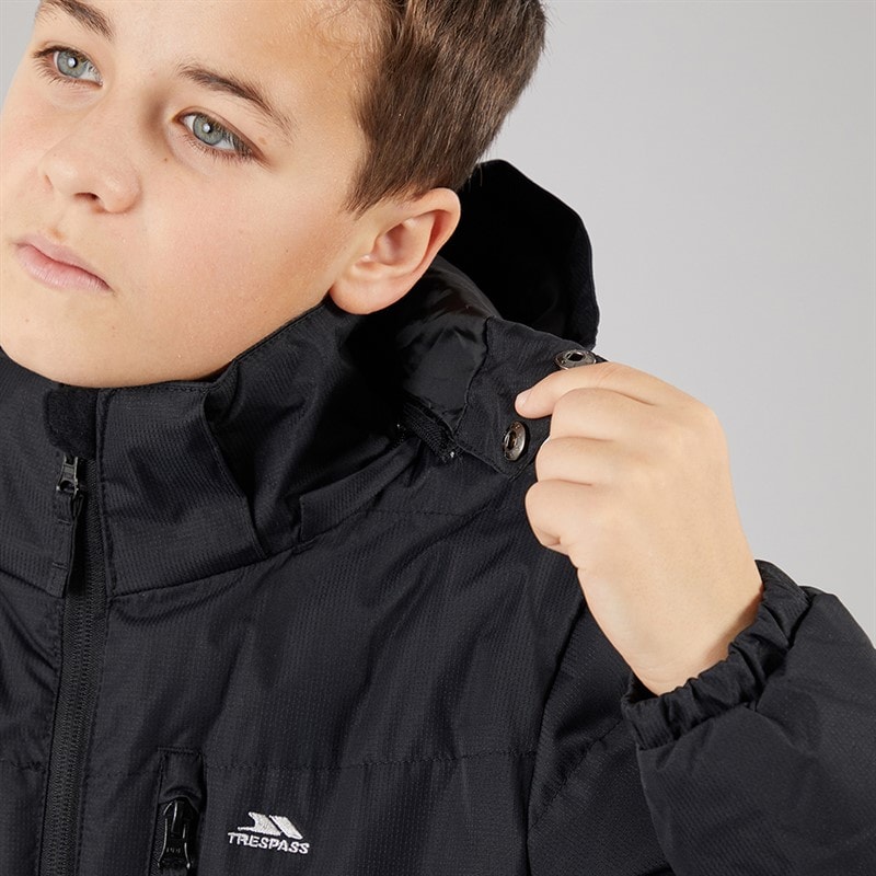 Trespass Veste à Capuche Matelassée Imperméable Figo Garçon Juniors Noir - Image 5