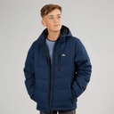 Trespass Junior Jongens Figo Waterdicht Gewatteerd Jas met Capuchon Marineblauw
