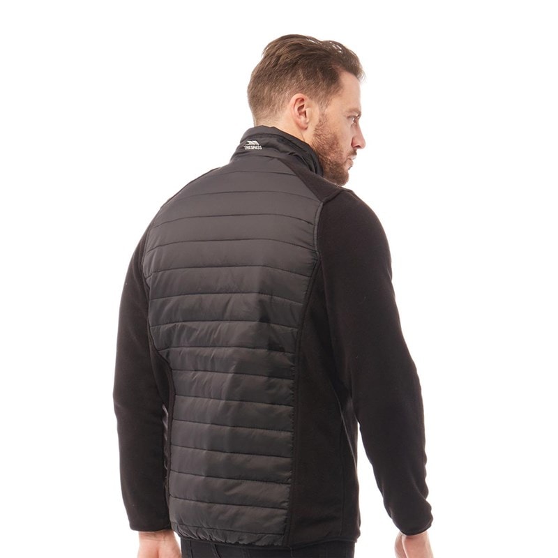 Trespass Heren Saunter Hybrid Gesteppte Jacke Schwarz - Afbeelding 2