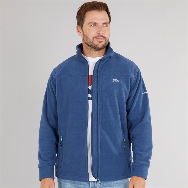 Trespass Heren Bernal Fleece-Jacke mit durchgehendem Reißverschluss Marineblau - Afbeelding 1