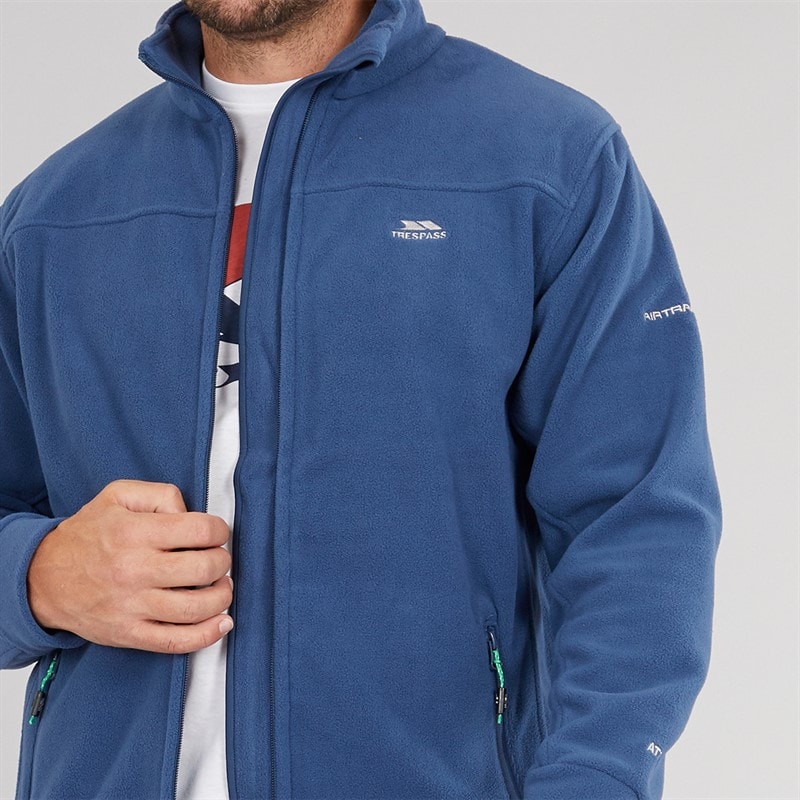 Trespass Heren Bernal Fleece-Jacke mit durchgehendem Reißverschluss Marineblau - Afbeelding 3