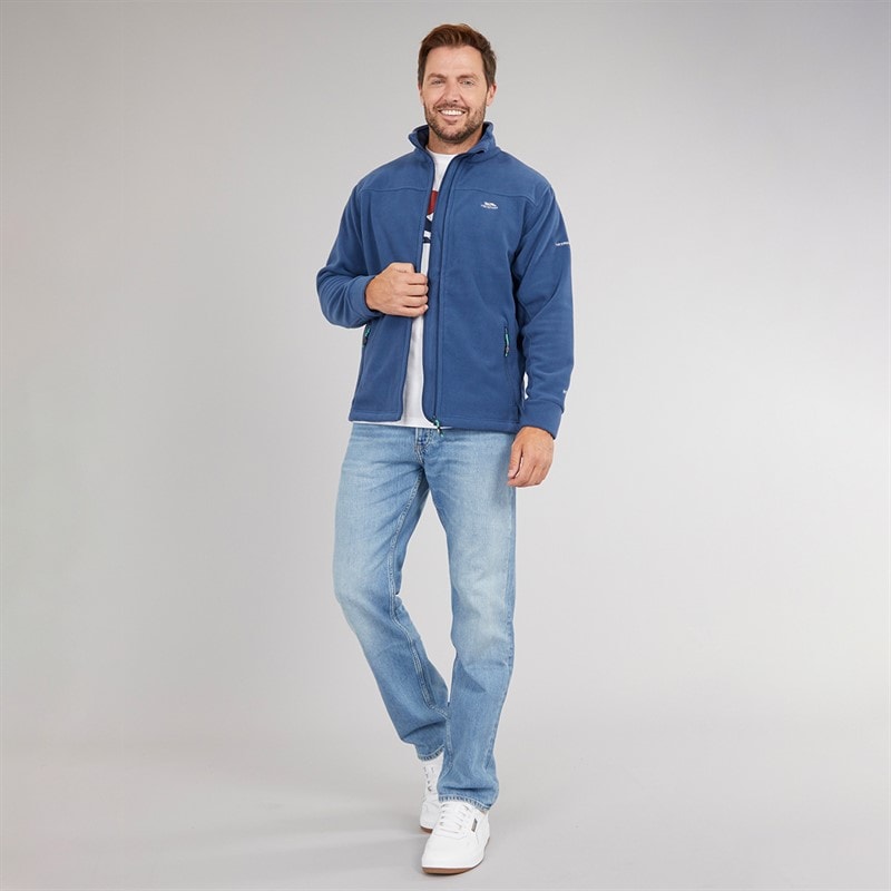 Trespass Heren Bernal Fleece-Jacke mit durchgehendem Reißverschluss Marineblau - Afbeelding 4