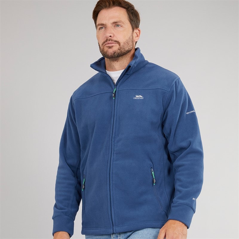 Trespass Heren Bernal Fleece-Jacke mit durchgehendem Reißverschluss Marineblau - Afbeelding 5
