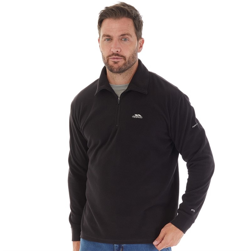 Trespass Heren Masonville 1/2 Zip Micro Fleece Zwart - Afbeelding 1