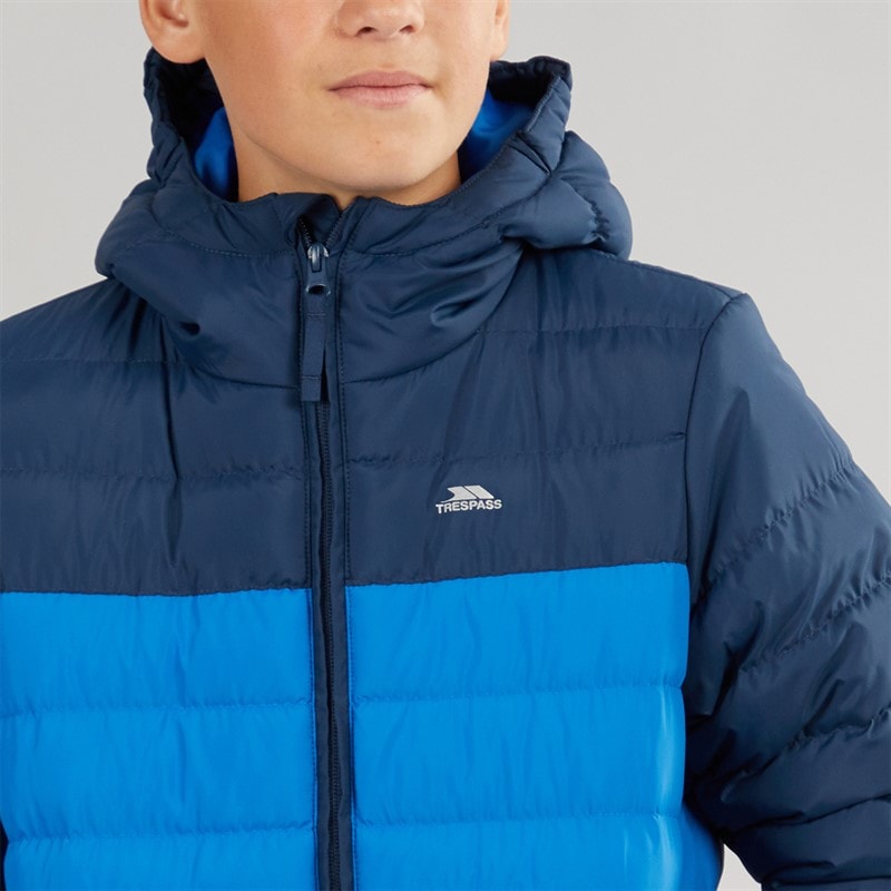 Trespass Junior Jongens Oskar Gewatteerde Jas met Capuchon Marine blauw / Blauw - Afbeelding 5