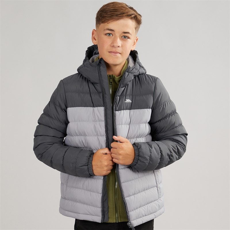 Trespass Veste à Capuche Matelassée Oskar Garçon Juniors Carbon/Platine