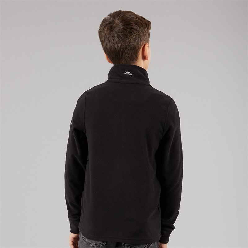 Trespass Junger Junge Masonville 1/2 Reißverschluss Micro Fleece Schwarz - Bild 2
