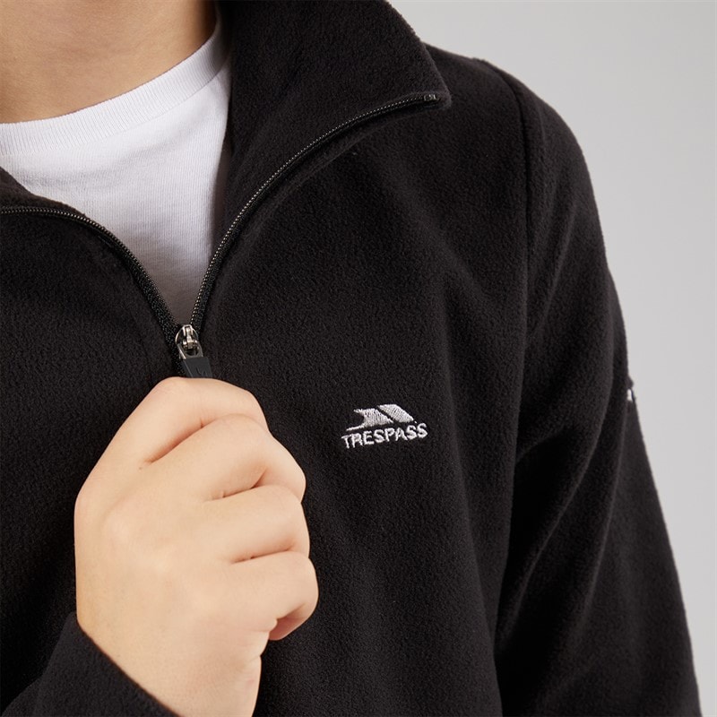 Trespass Junger Junge Masonville 1/2 Reißverschluss Micro Fleece Schwarz - Bild 3