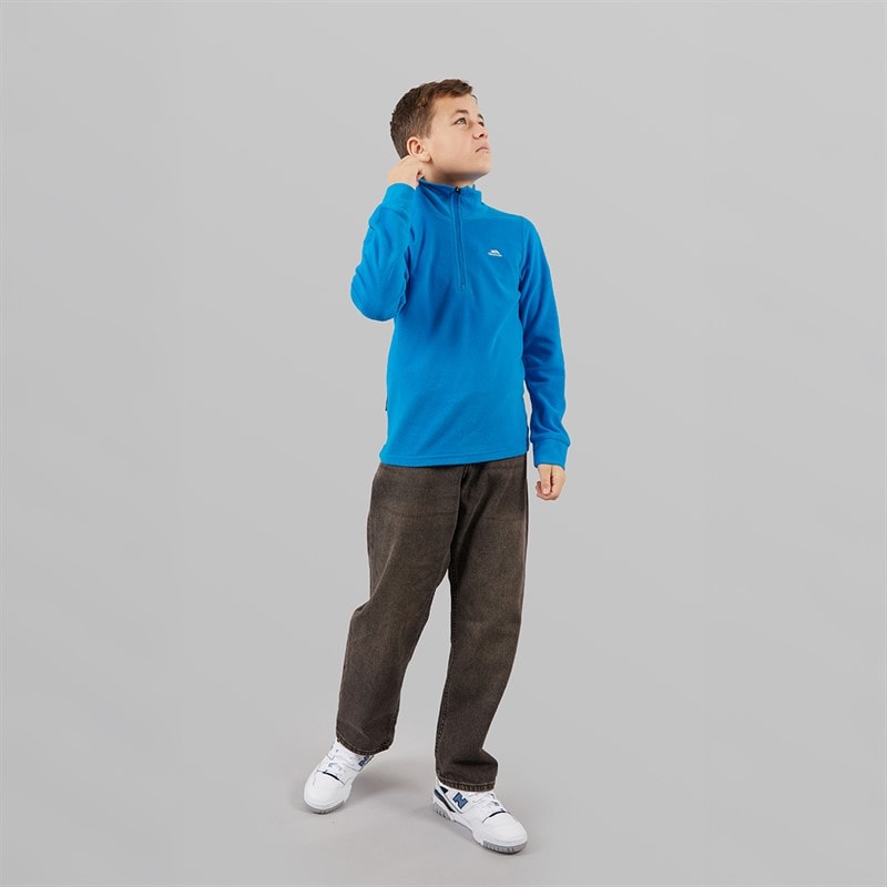 Trespass Jongens Masonville 1/2 Zip Micro Fleece Kobalt - Afbeelding 4