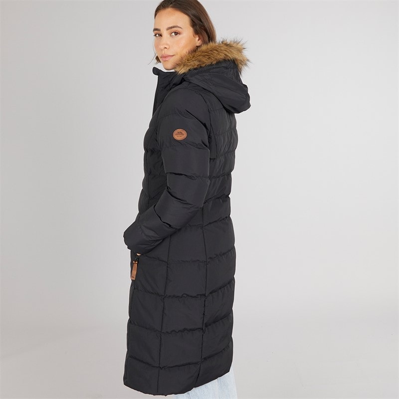 Trespass Dames Audrey Waterdichte Gevoerde Jas Met Capuchon Zwart - Afbeelding 2