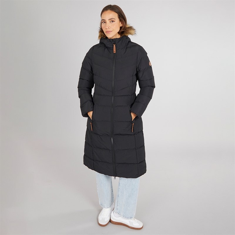 Trespass Dames Audrey Waterdichte Gevoerde Jas Met Capuchon Zwart - Afbeelding 4