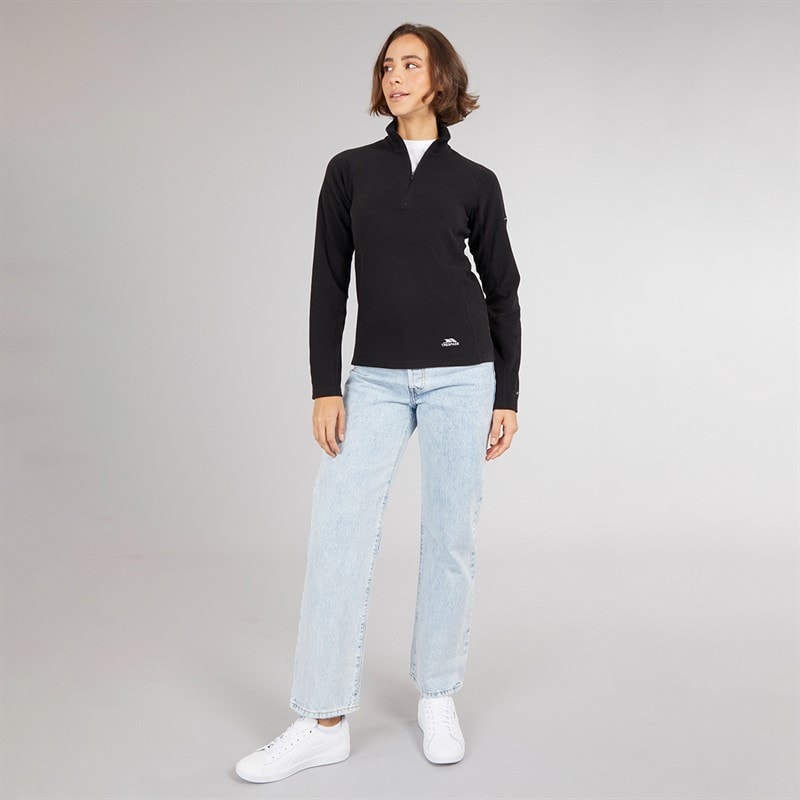 Trespass Damskie Shiner 1/2 Zip Micro Polar Czarny – zdjęcie  4
