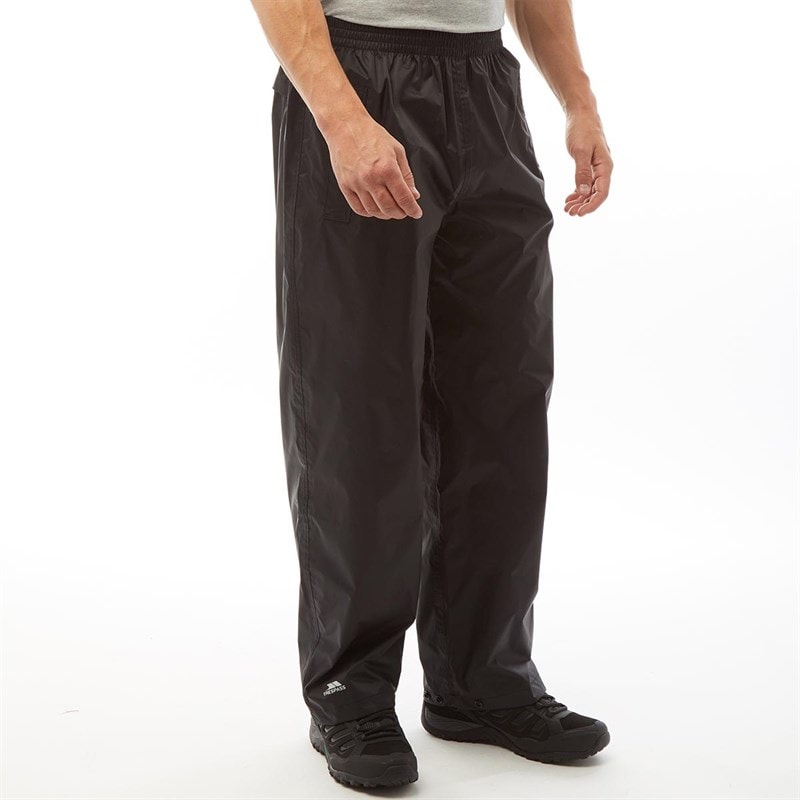 Trespass Herren Qikpac wasserdichte verpackbare Hosen Schwarz - Bild 3