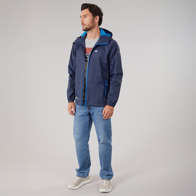 Trespass Herren Qikpac wasserdichte packbare Jacke Navy - Bild 4