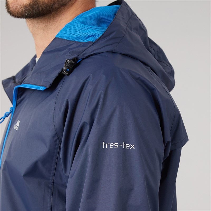 Trespass Herren Qikpac wasserdichte packbare Jacke Navy - Bild 5